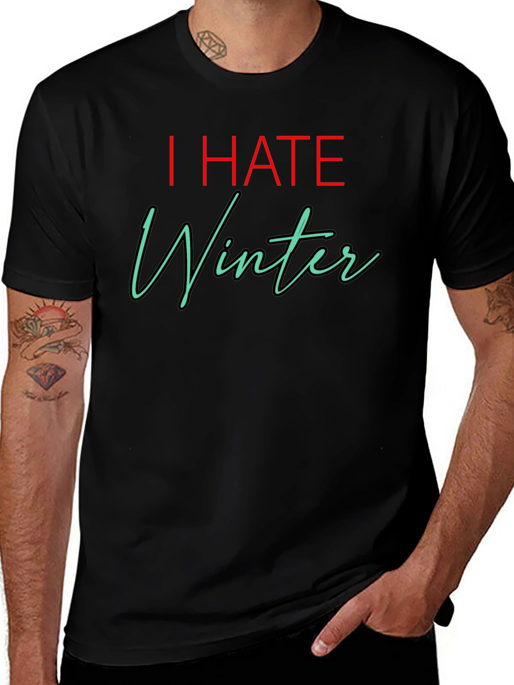 I HATE Winter T-Shirt - Black Novelty Tee
