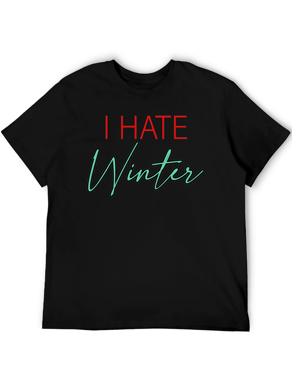 I HATE Winter T-Shirt - Black Novelty Tee