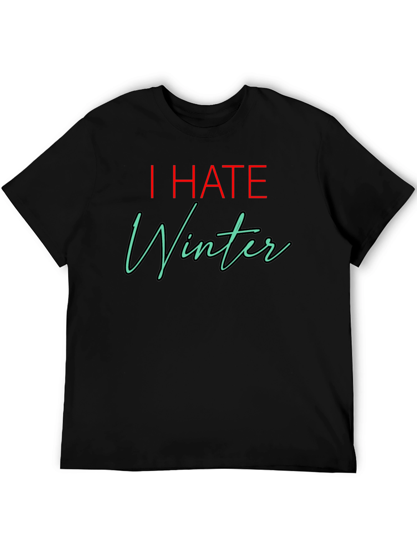 I HATE Winter T-Shirt - Black Novelty Tee