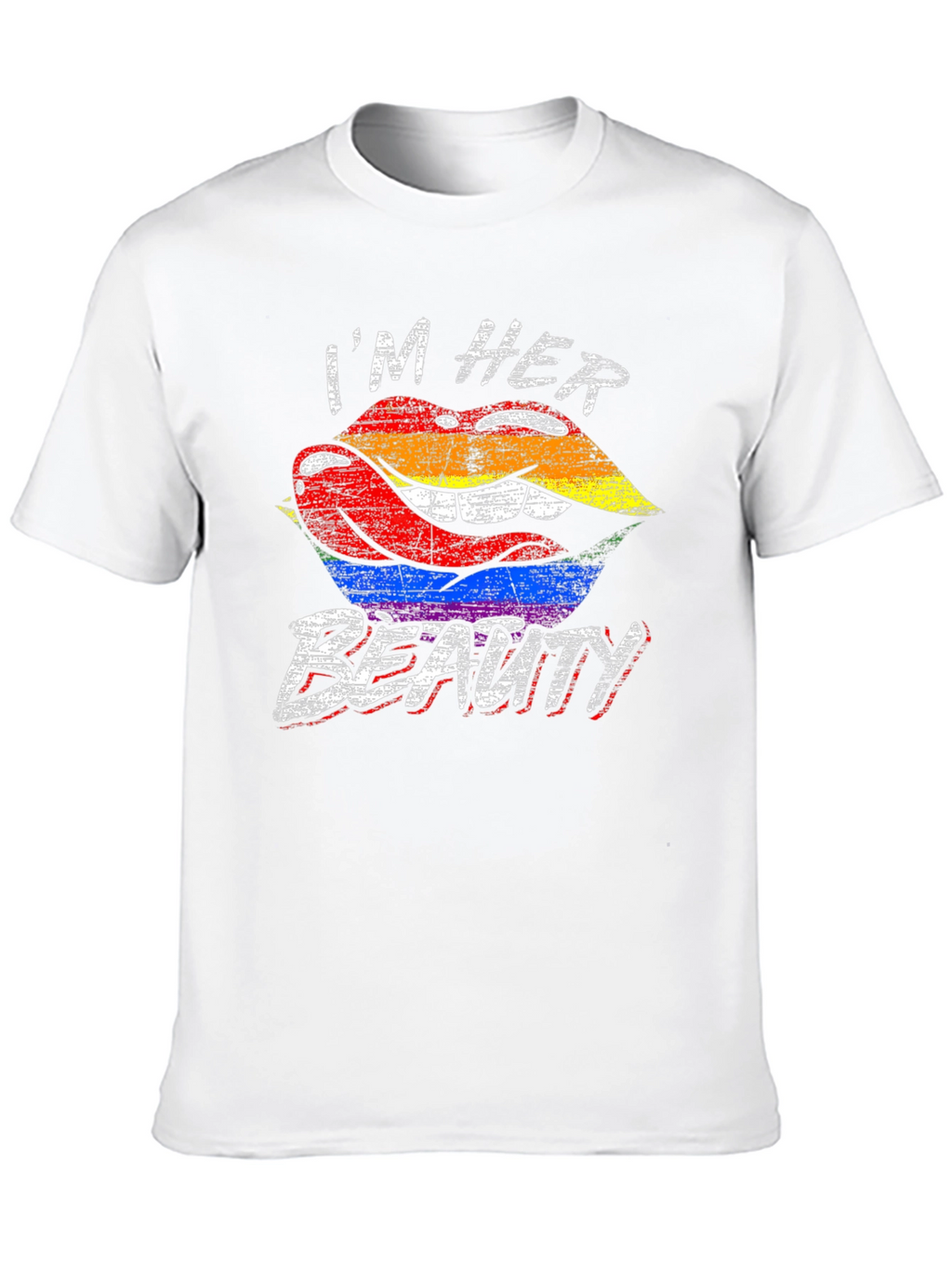 Im Her Beauty LGBTQ+ Pride Rainbow Lips Graphic T-Shirt