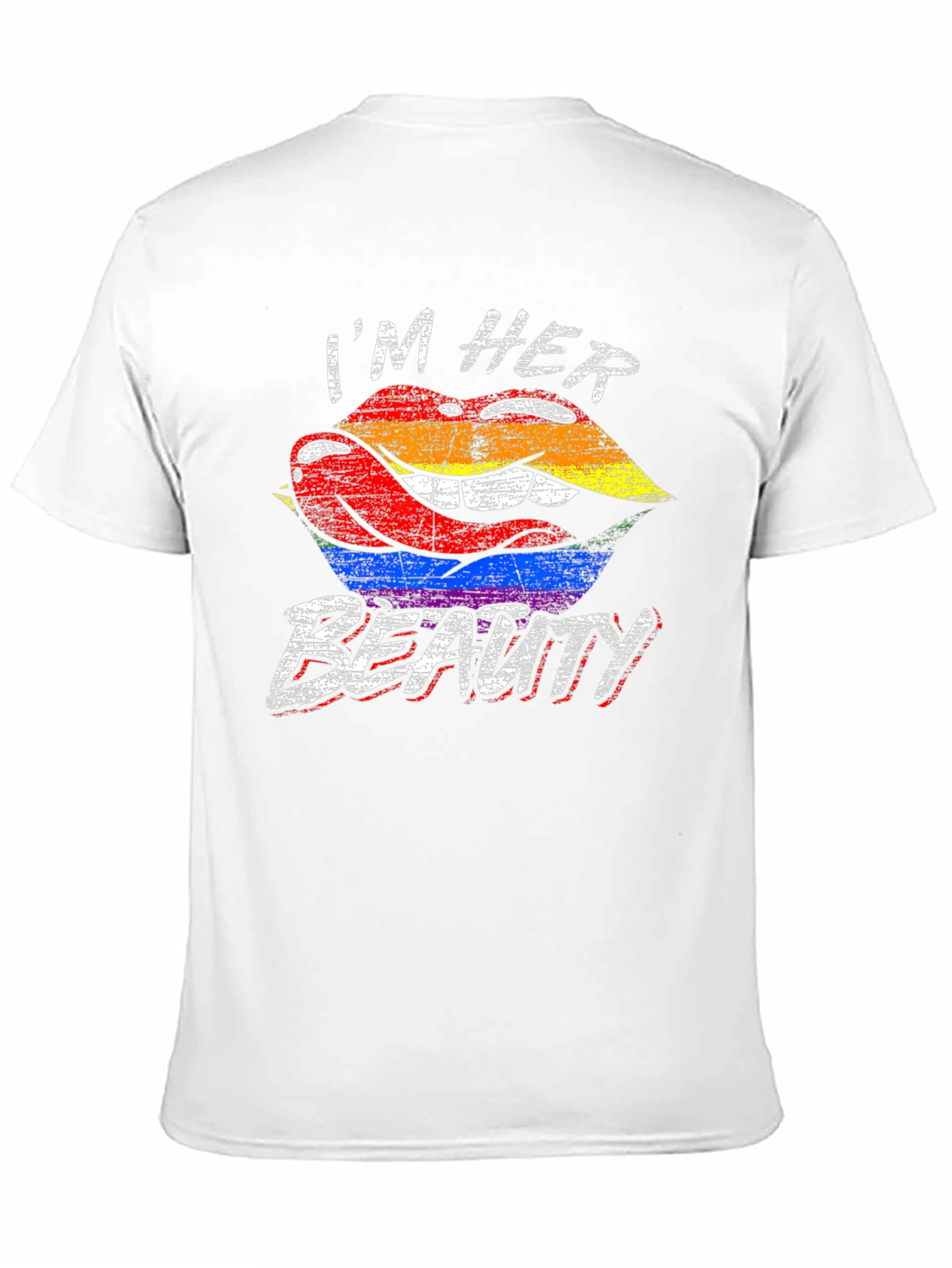 Im Her Beauty LGBTQ+ Pride Rainbow Lips Graphic T-Shirt