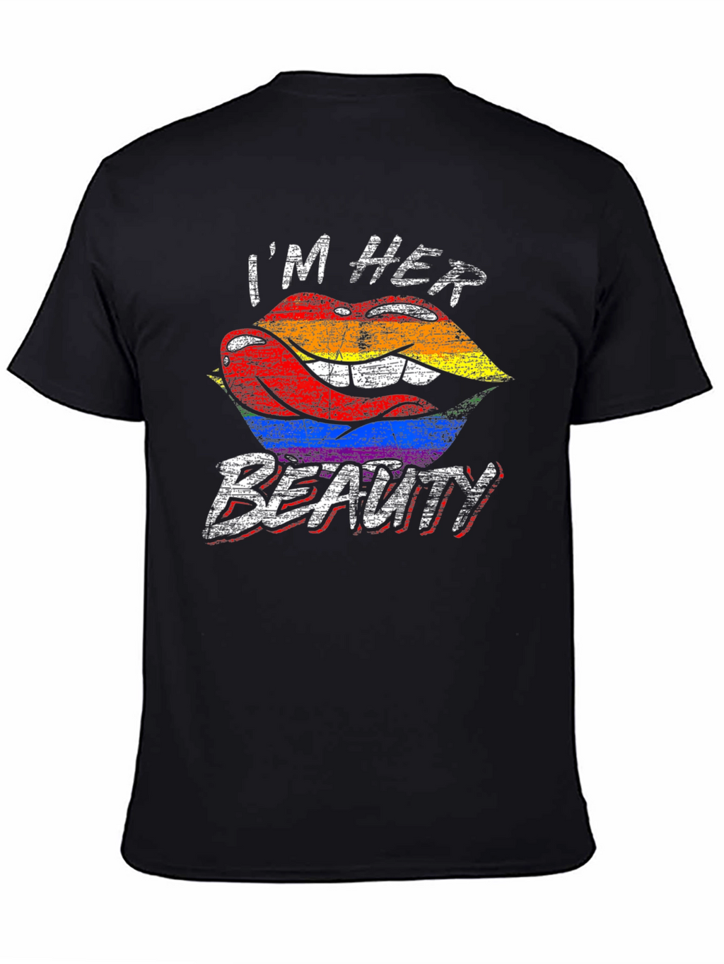 Im Her Beauty LGBTQ+ Pride Rainbow Lips Graphic T-Shirt