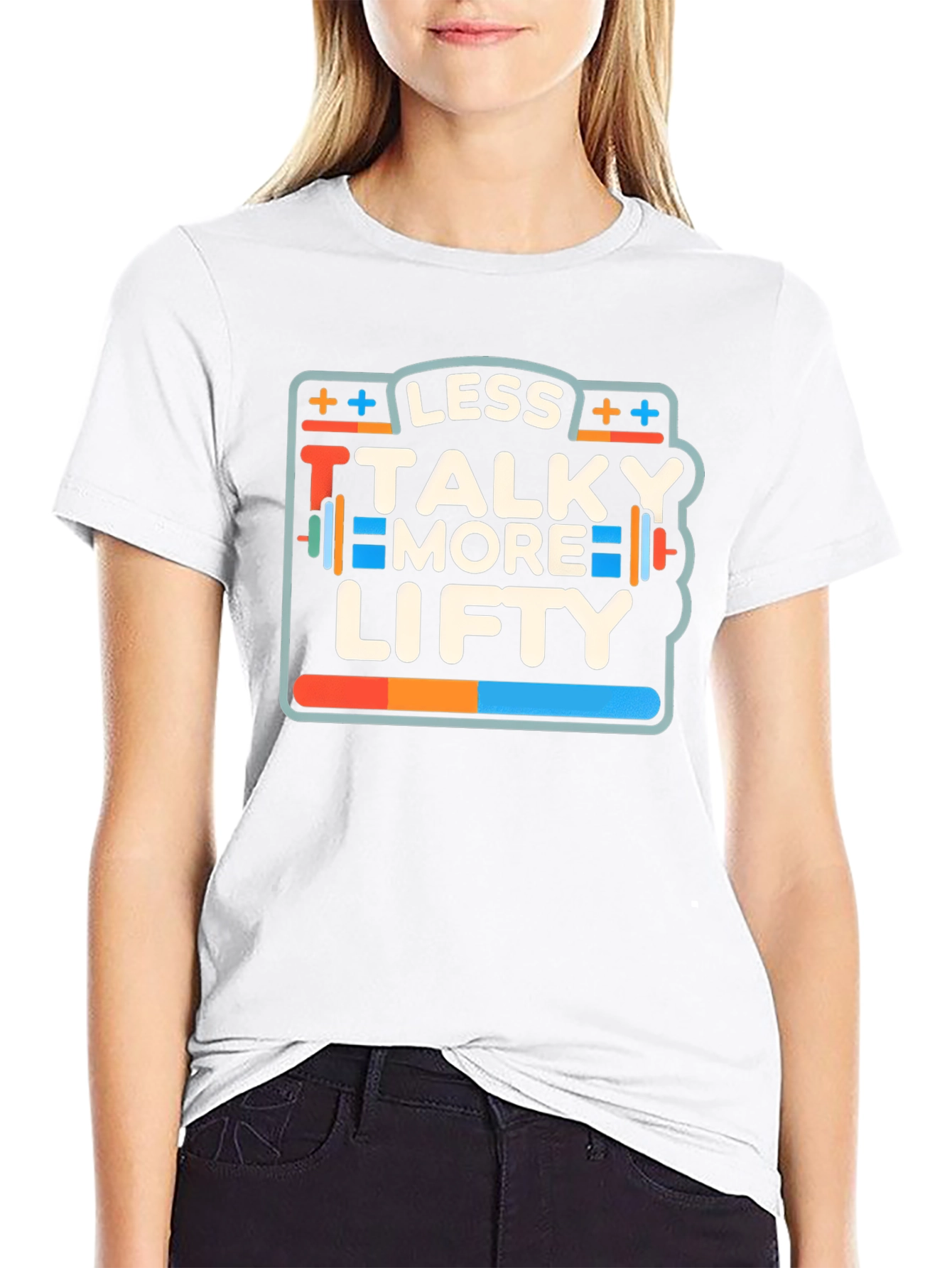 Less Talky More Lifty Black Graphic T-Shirt