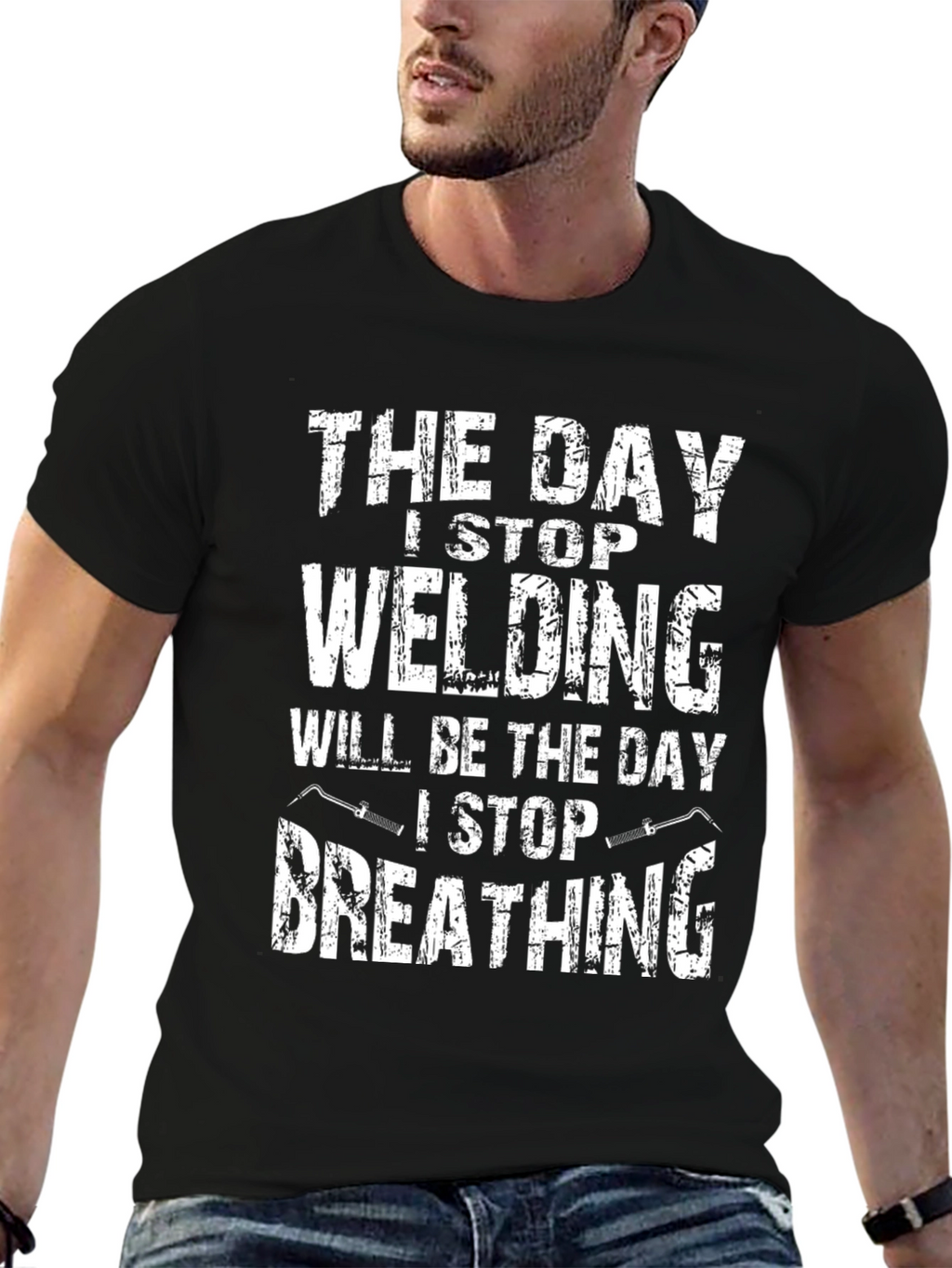 Welding T-Shirt: I Stop Welding I Stop Breathing