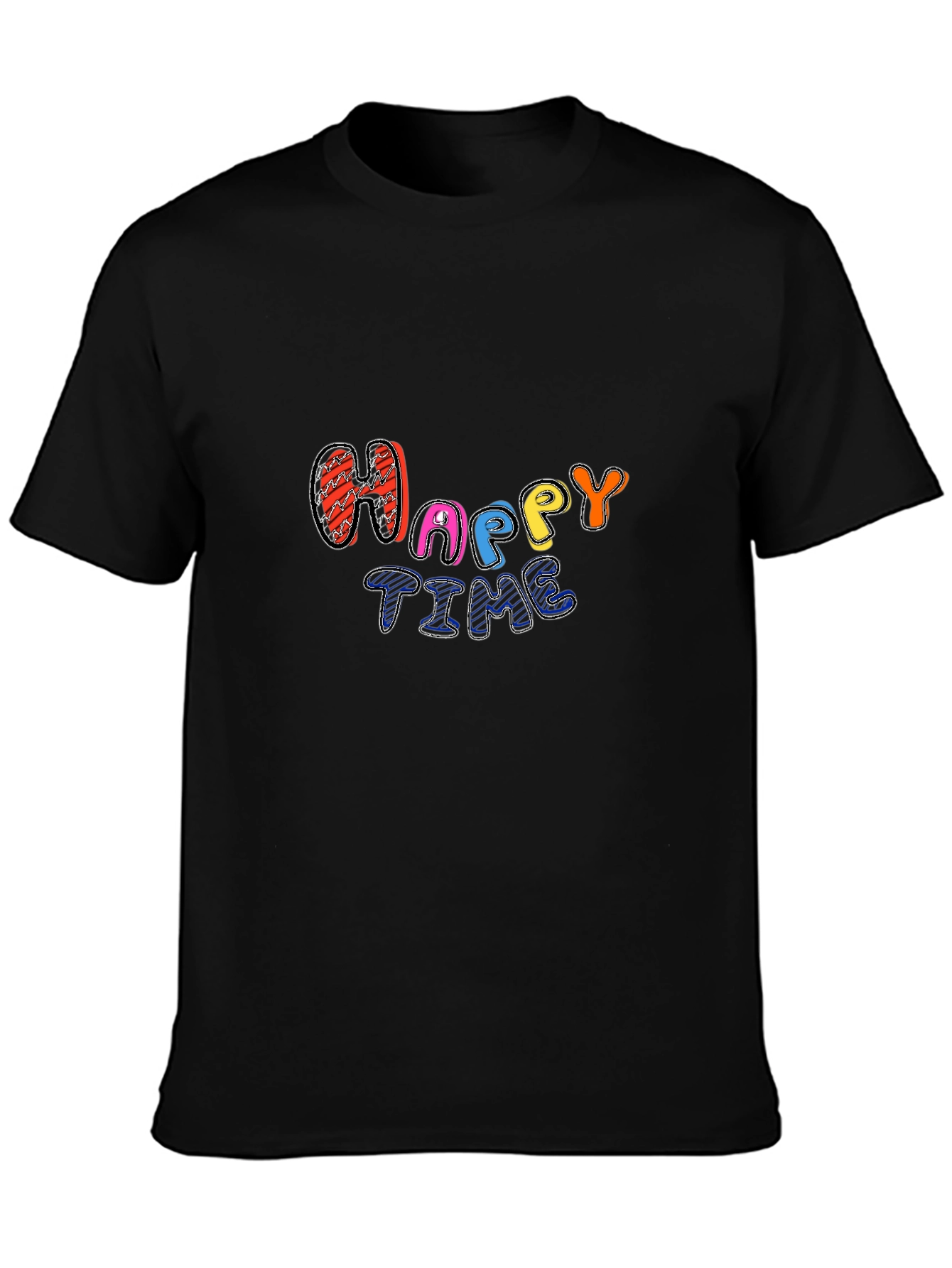 Happy Time Black Tee