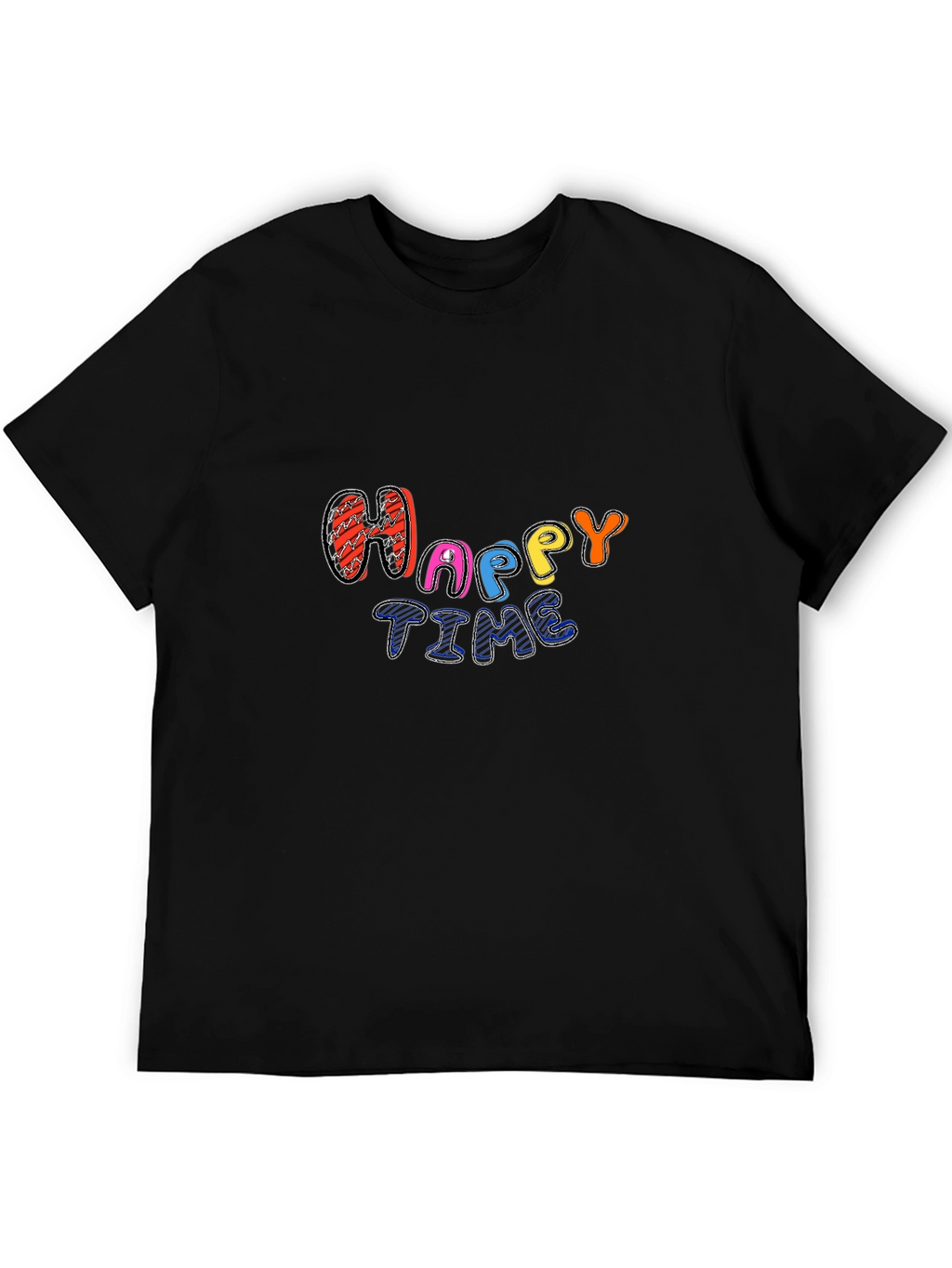 Happy Time Black Tee