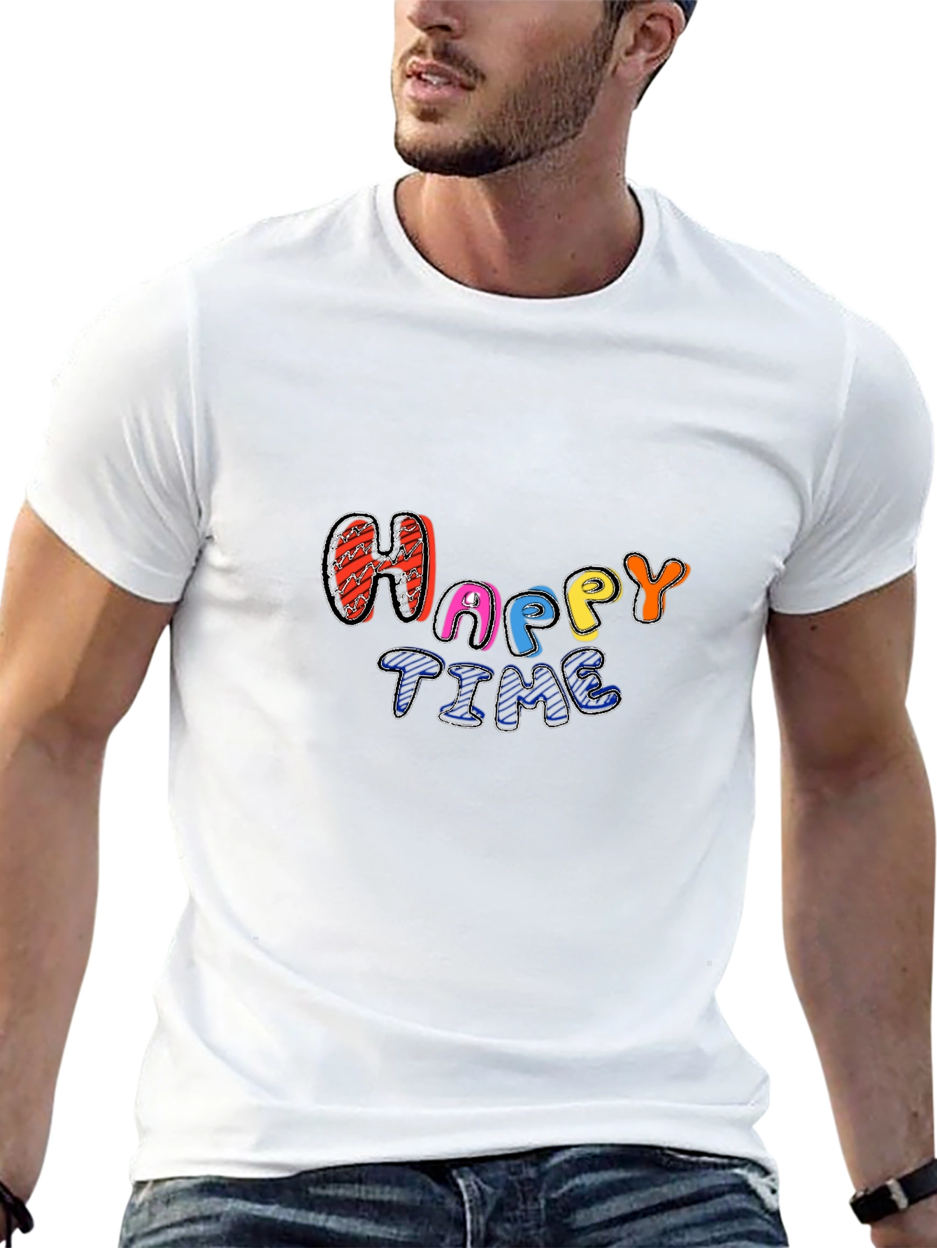 Happy Time Black Tee