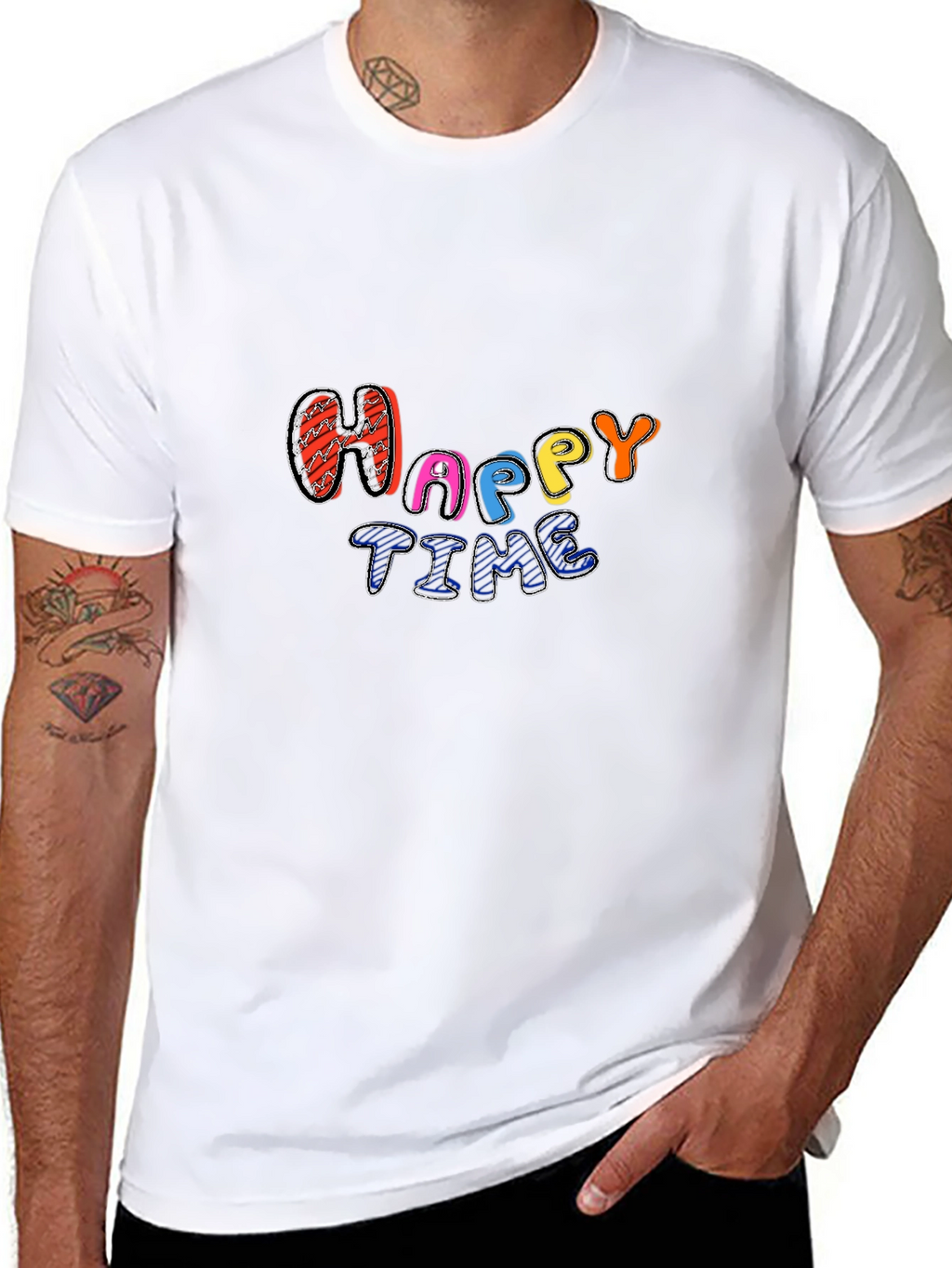 Happy Time Black Tee