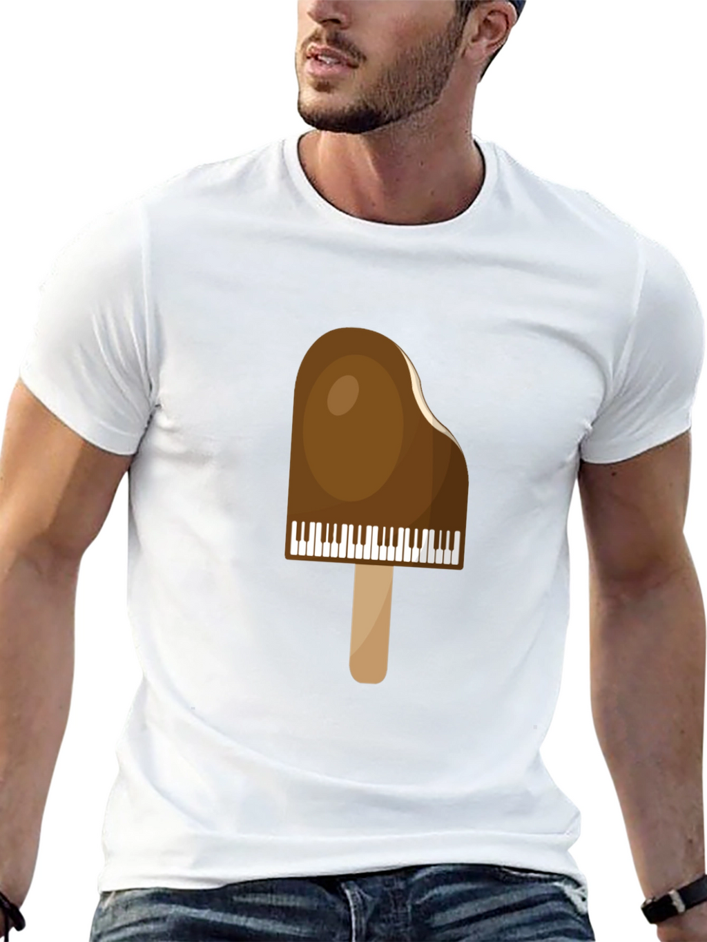 Piano Popsicle Graphic T-Shirt - Novelty Music Tee