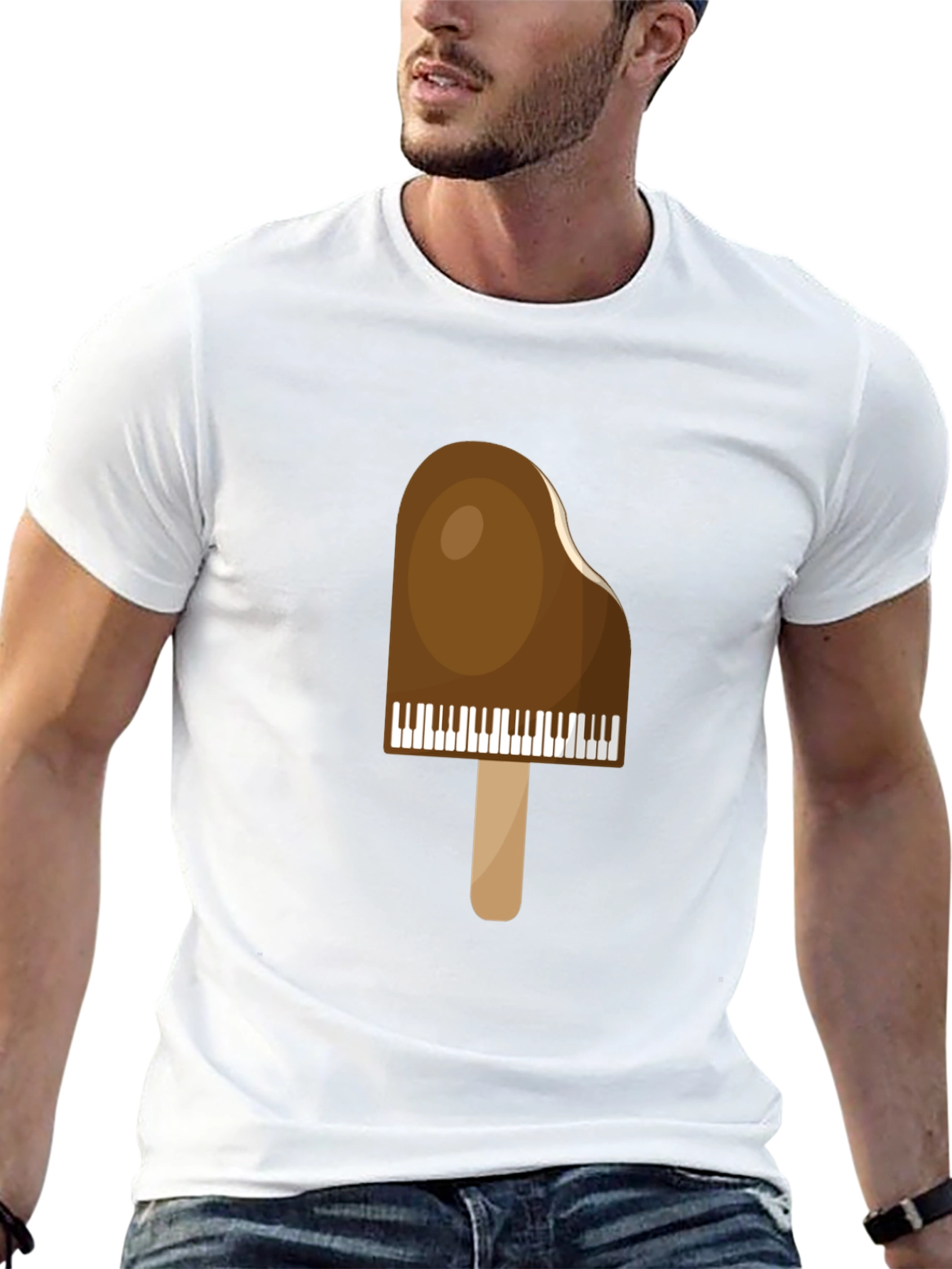 Piano Popsicle Graphic T-Shirt - Novelty Music Tee
