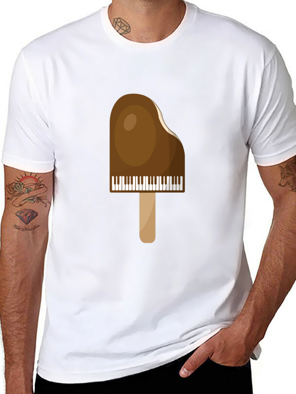 Piano Popsicle Graphic T-Shirt - Novelty Music Tee