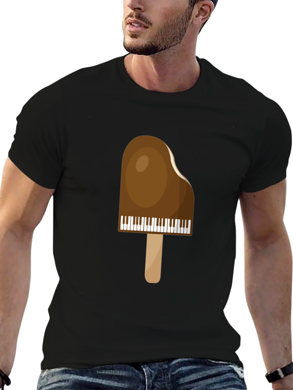 Piano Popsicle Graphic T-Shirt - Novelty Music Tee