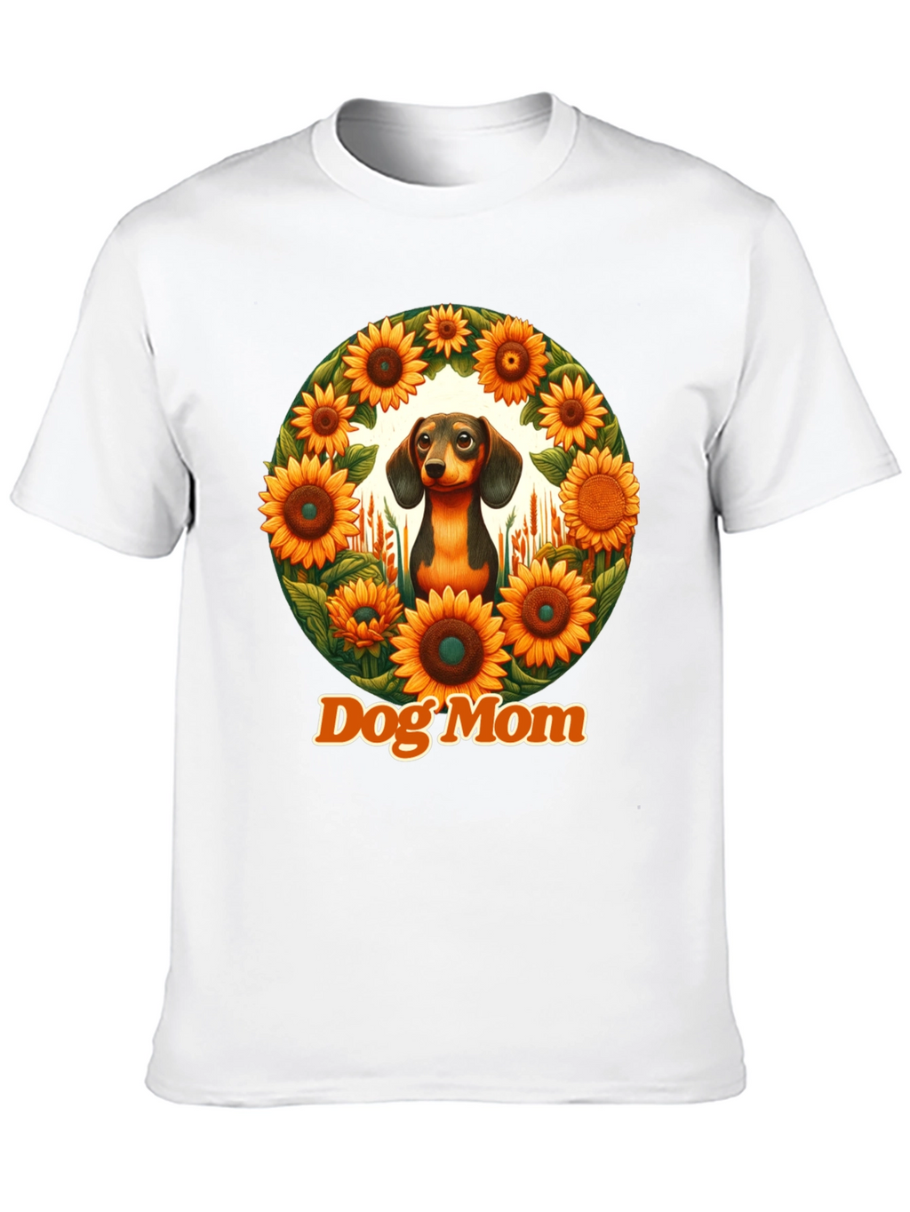 Dog Mom Dachshund Sunflower T-Shirt
