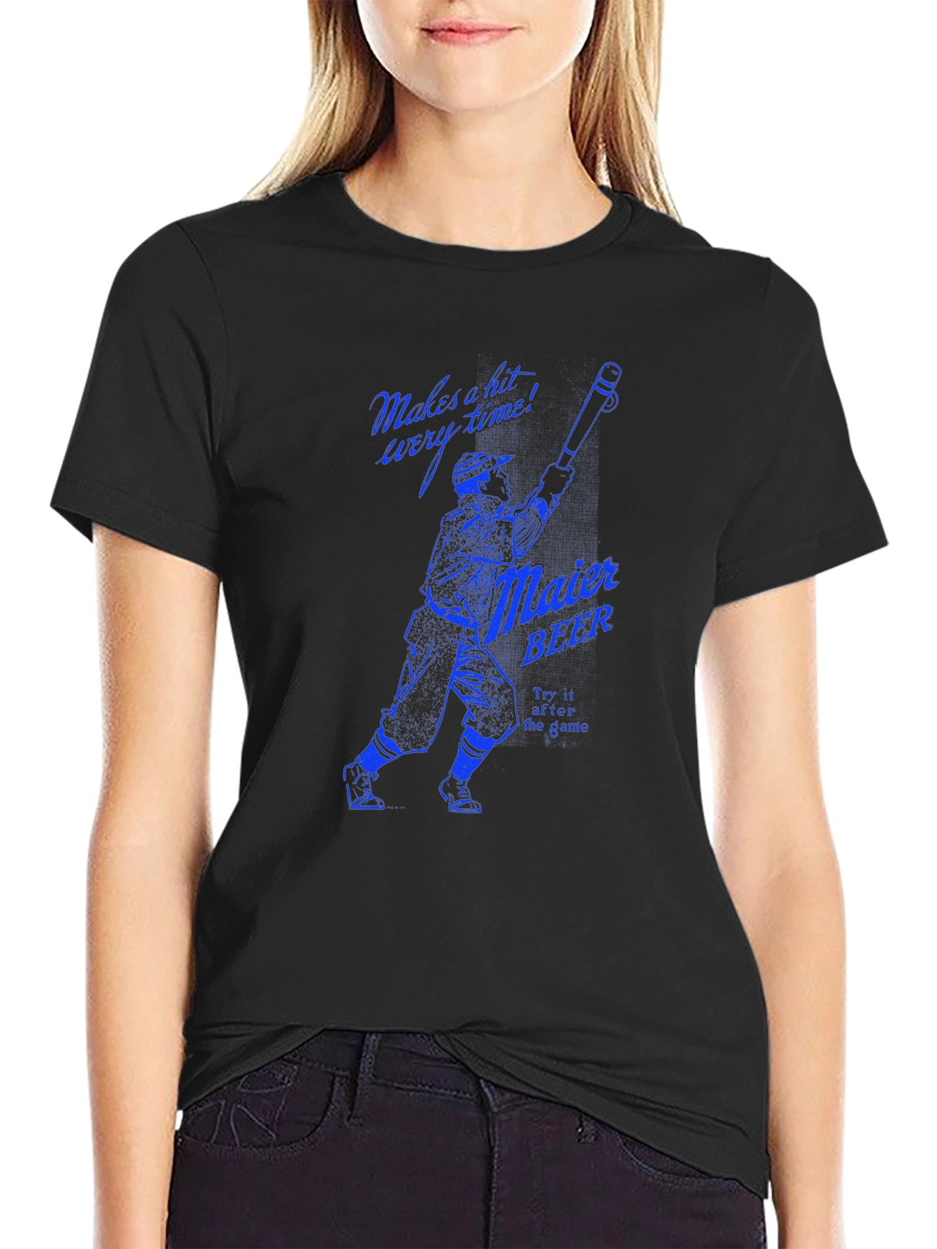 Maier Beer Baseball Graphic Tee - Black