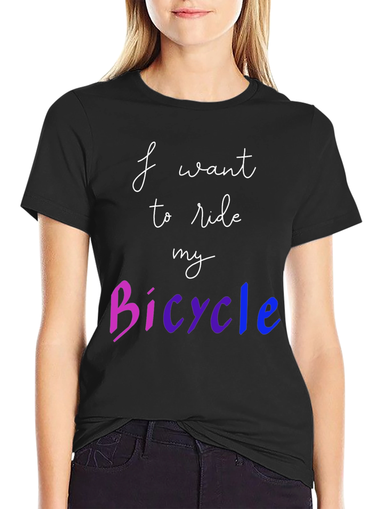 I Want to Ride My Bicycle T-Shirt - Bi Pride