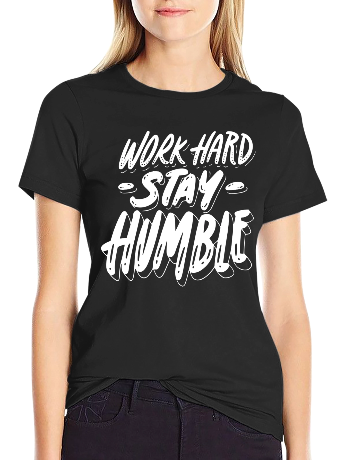 Work Hard Stay Humble Graphic Tee - Mens Casual Shirt