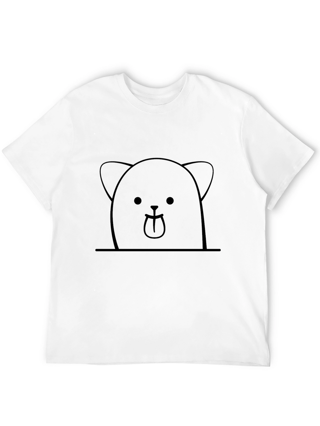 Cute Bear Graphic Tee - Black Cotton Casual Shirt