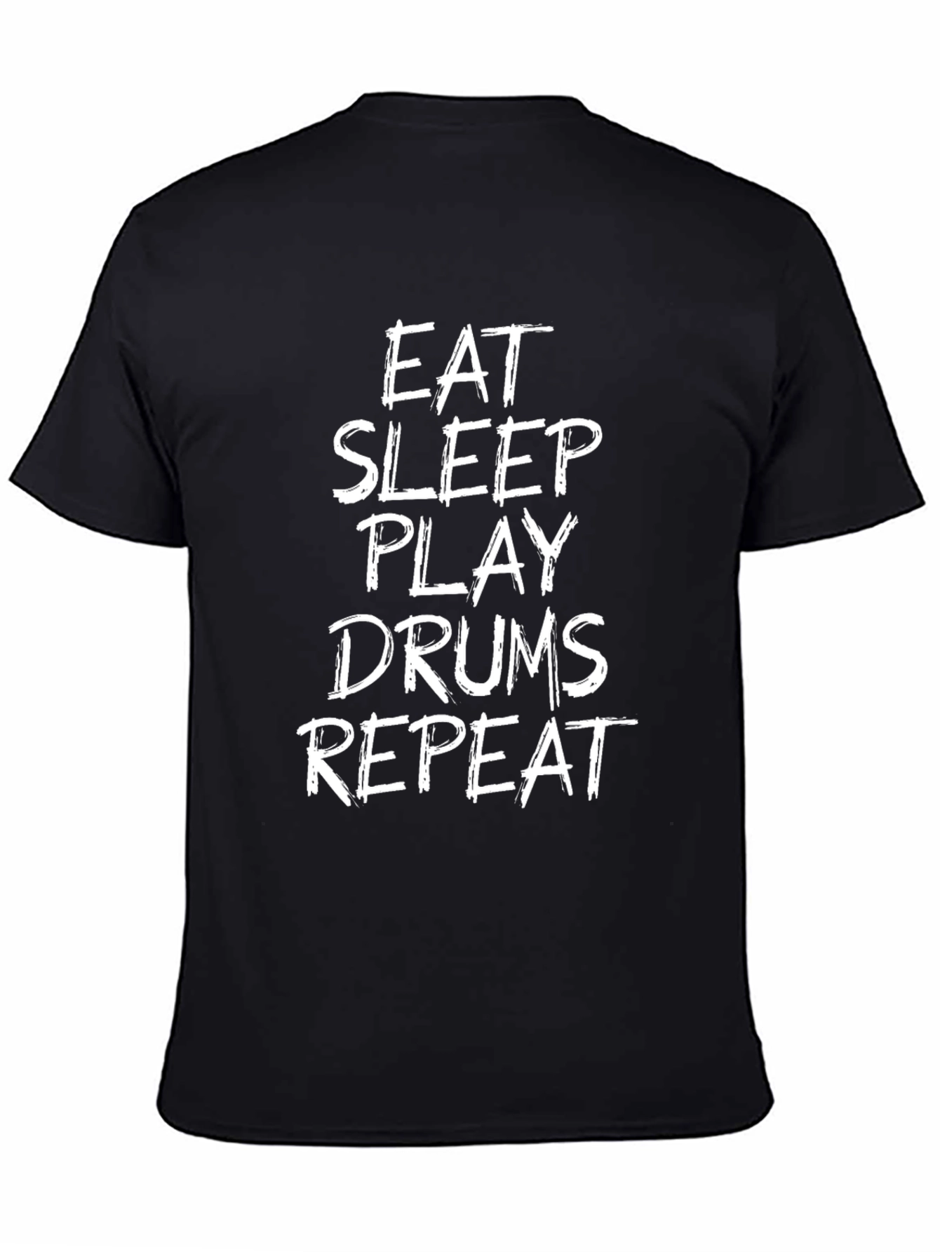 Eat Sleep Play Drums Repeat Black T-Shirt
