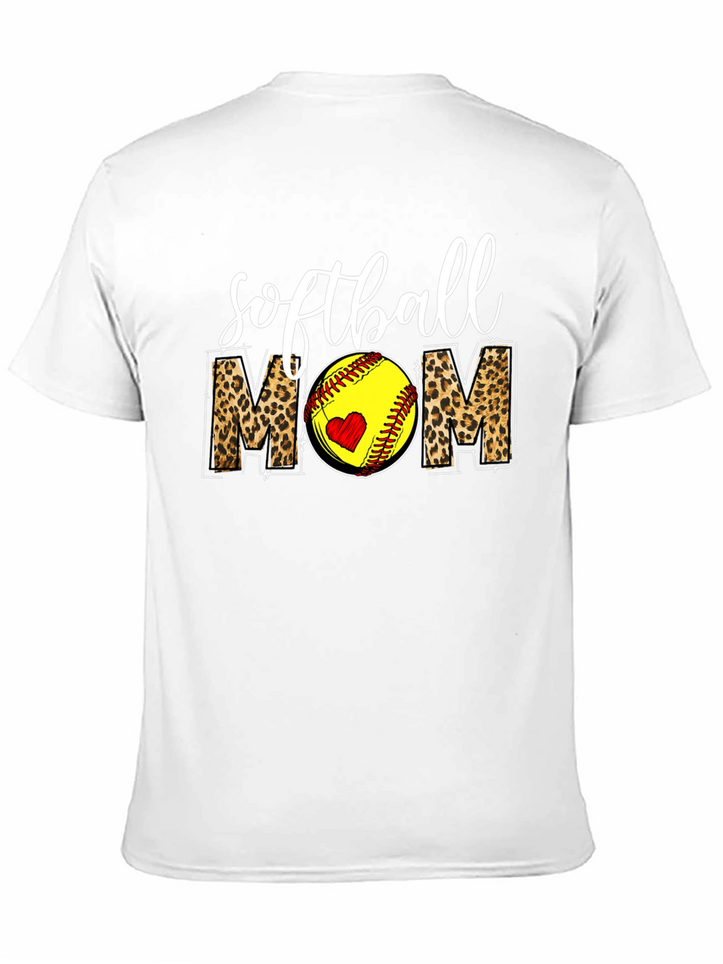 Softball Mom Leopard Print Graphic T-Shirt