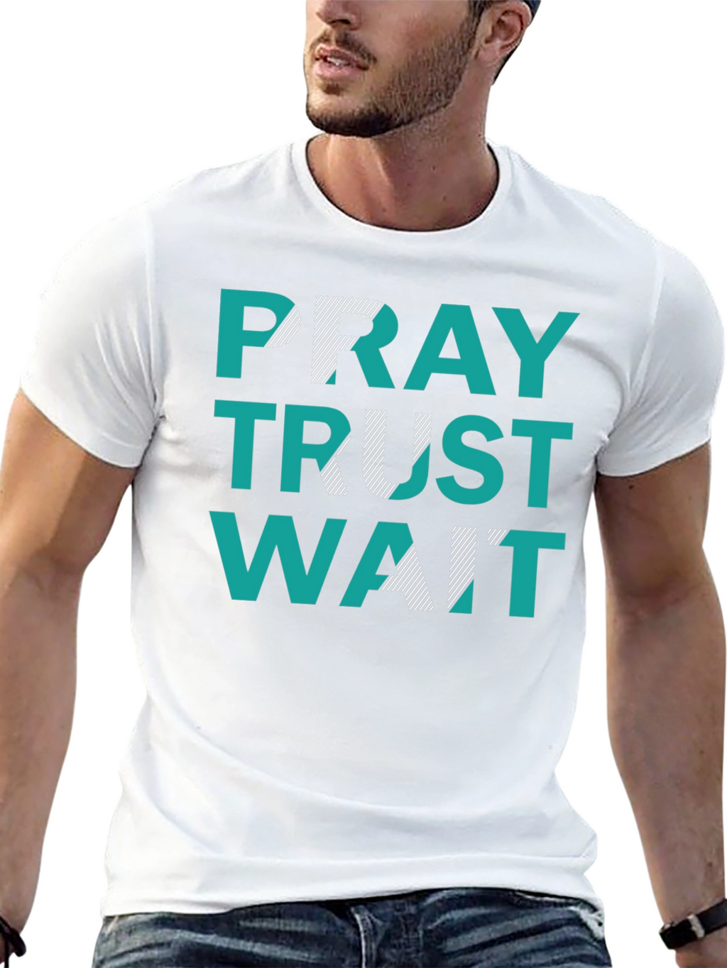 Pray Trust Wait Graphic T-Shirt