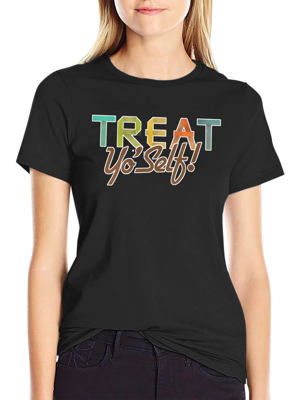 Treat Yo Self! Graphic Tee - Black