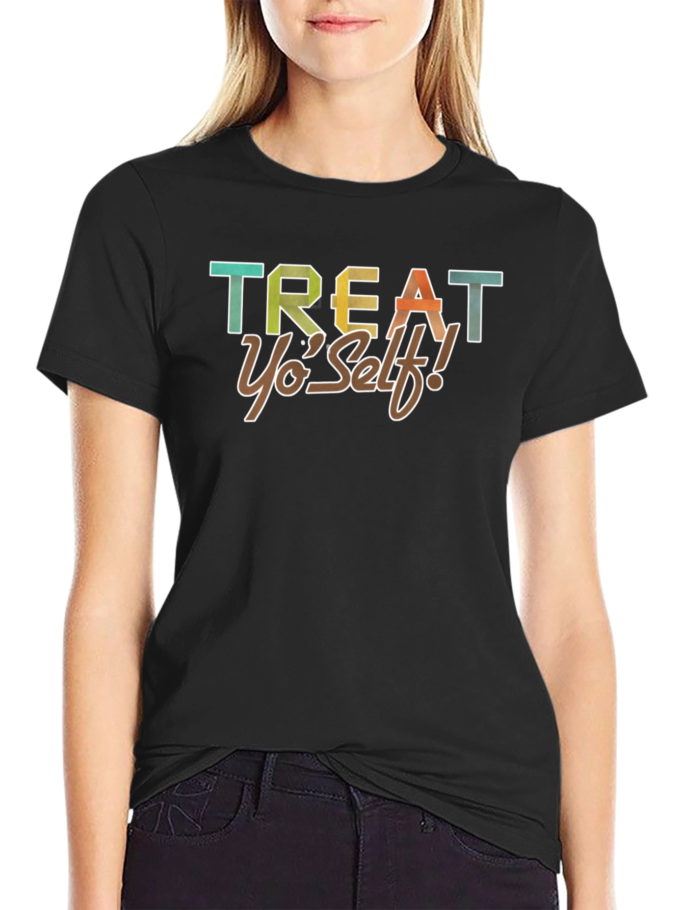 Treat Yo Self! Graphic Tee - Black