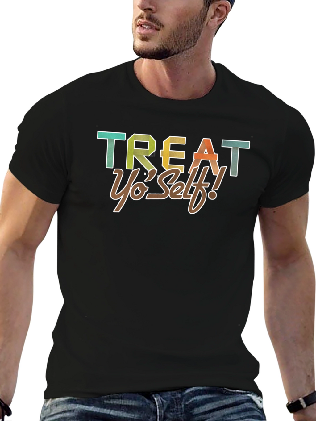 Treat Yo Self! Graphic Tee - Black