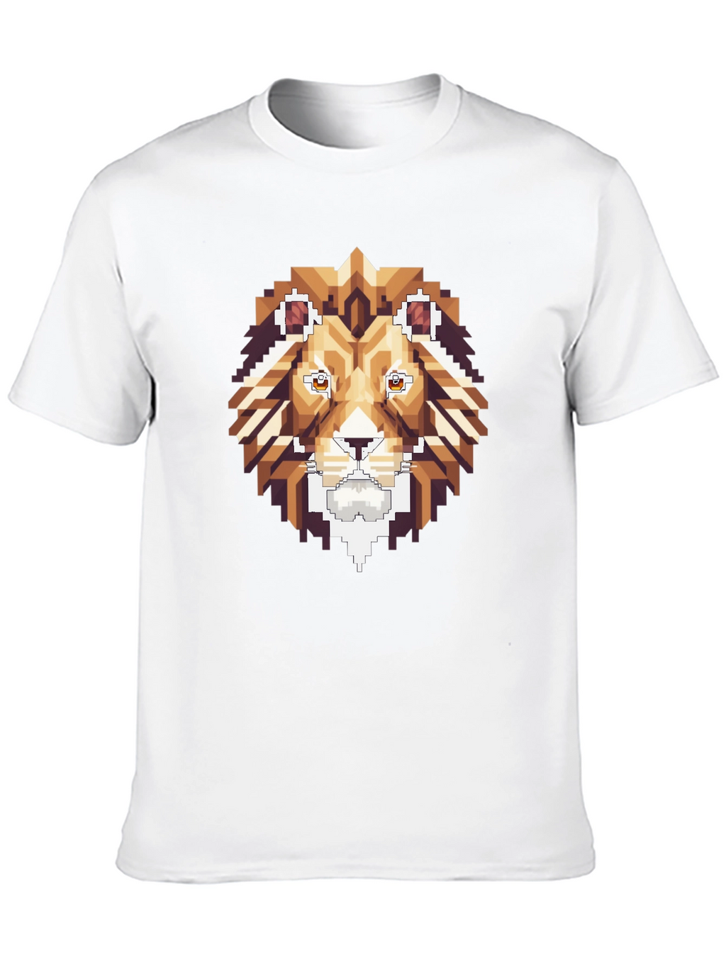 Pixel Art Lion Graphic Tee - Stylish Black T-Shirt