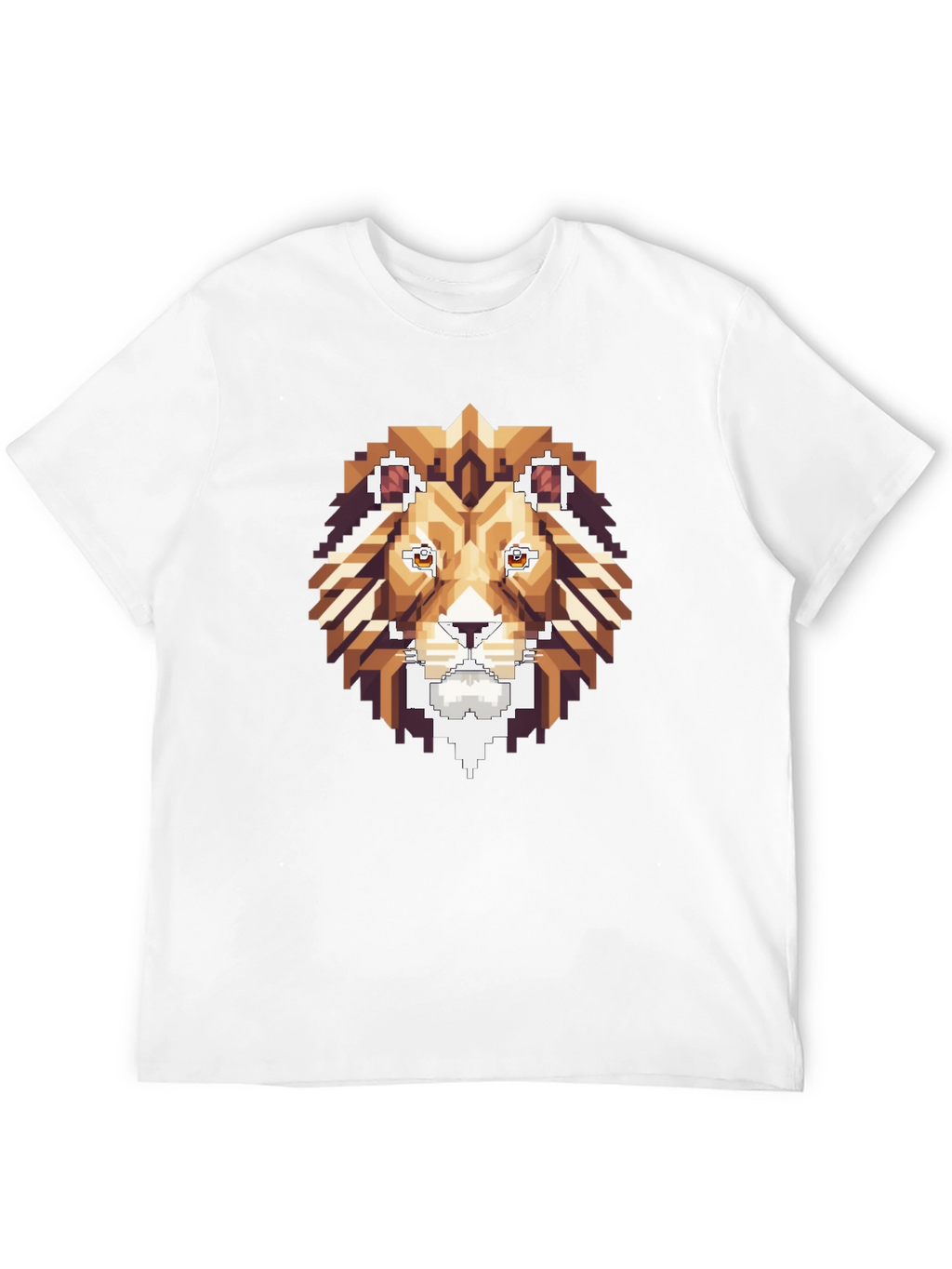 Pixel Art Lion Graphic Tee - Stylish Black T-Shirt