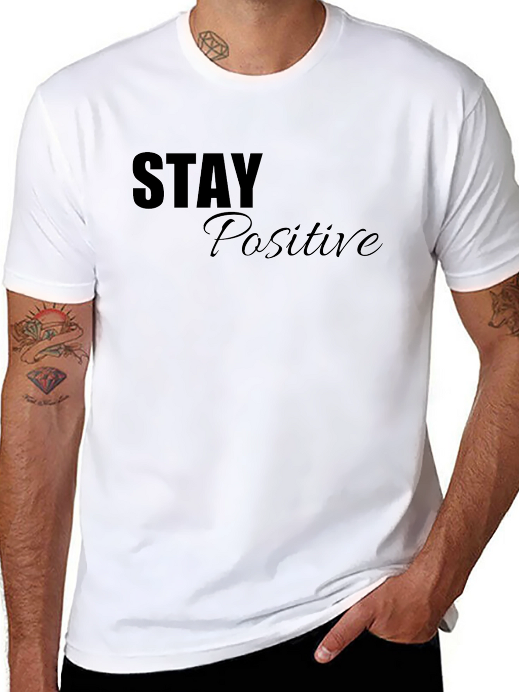 Stay Positive Graphic T-Shirt - Mens Black Tee