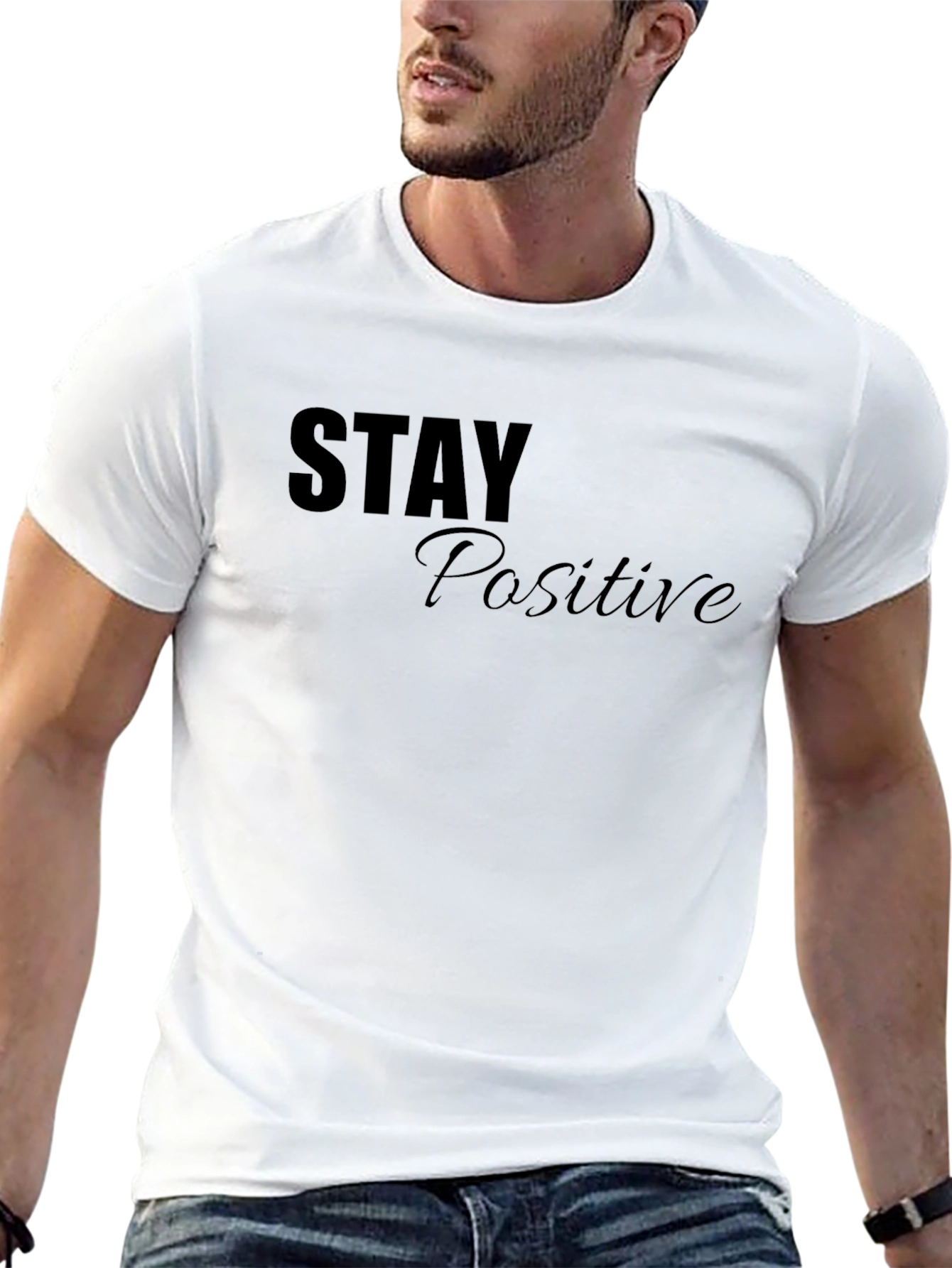 Stay Positive Graphic T-Shirt - Mens Black Tee