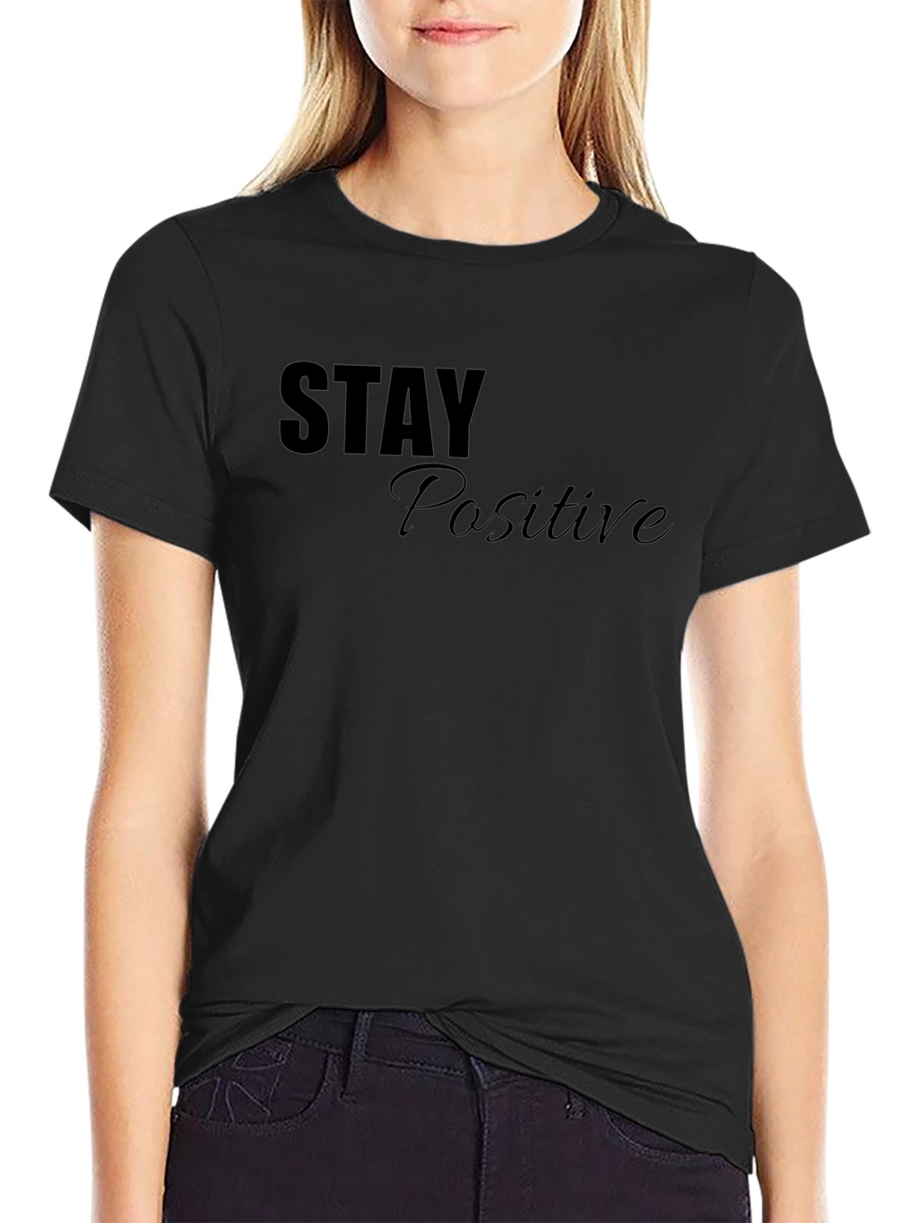 Stay Positive Graphic T-Shirt - Mens Black Tee