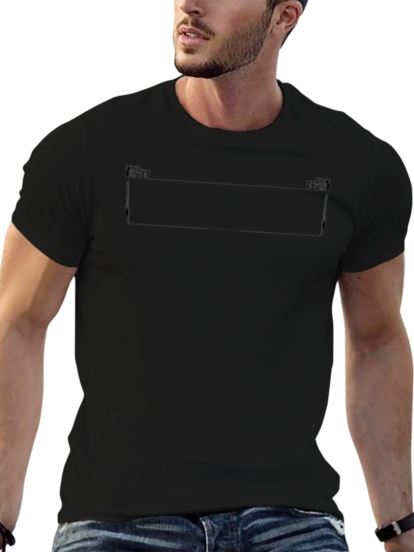 Mens Basic Black Crew Neck T-Shirt