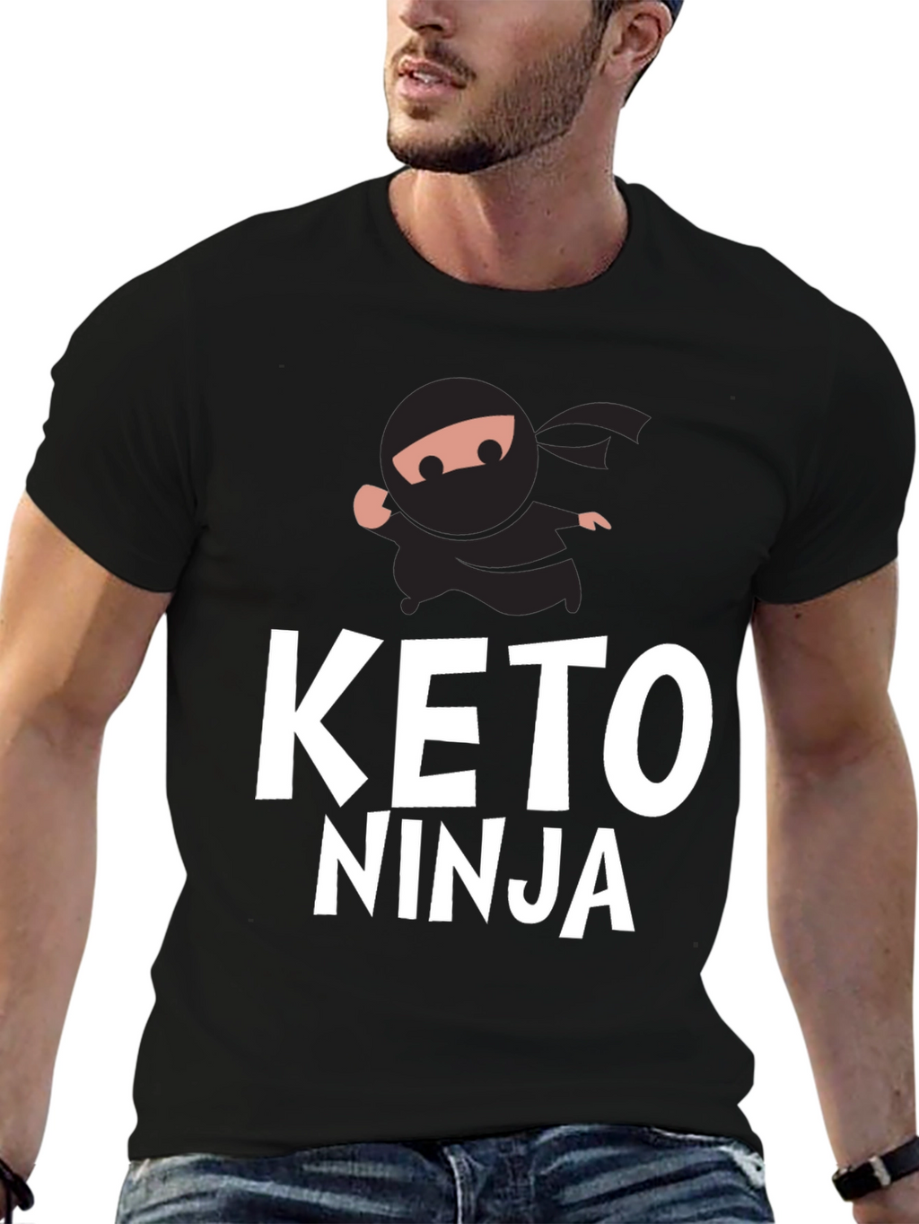 Keto Ninja Black T-Shirt - Mens Graphic Tee