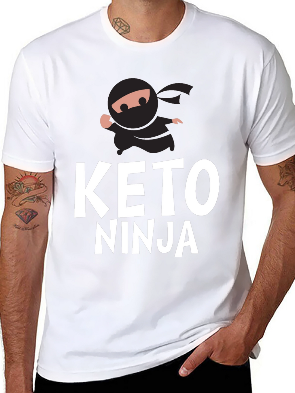 Keto Ninja Black T-Shirt - Mens Graphic Tee