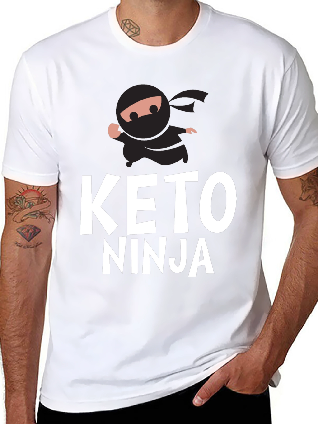 Keto Ninja Black T-Shirt - Mens Graphic Tee