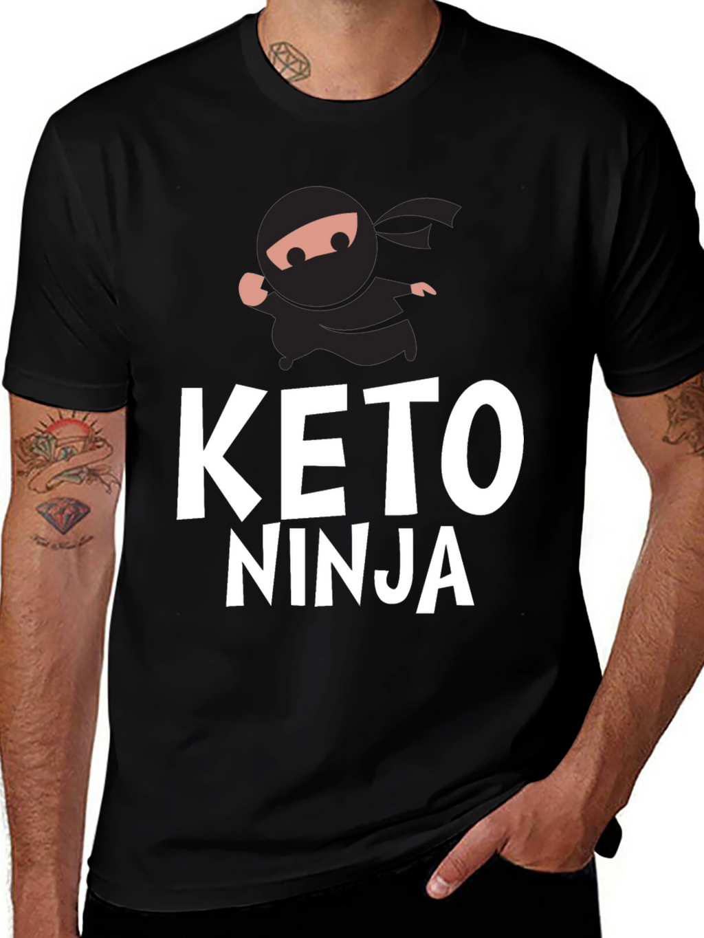 Keto Ninja Black T-Shirt - Mens Graphic Tee