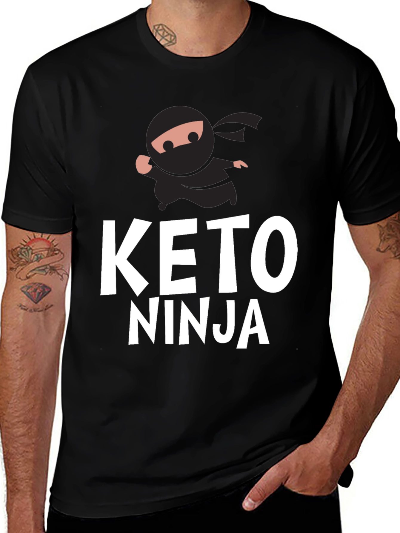Keto Ninja Black T-Shirt - Mens Graphic Tee