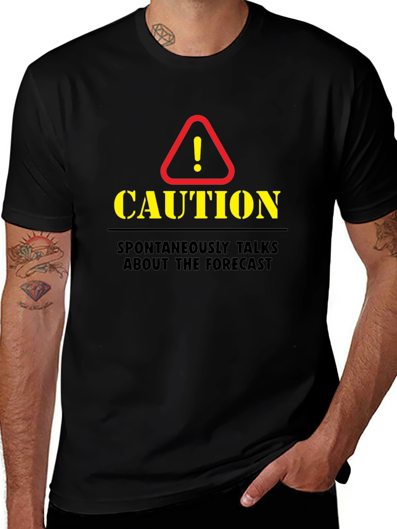 Caution Forecast T-Shirt - Funny Weather Humor Tee