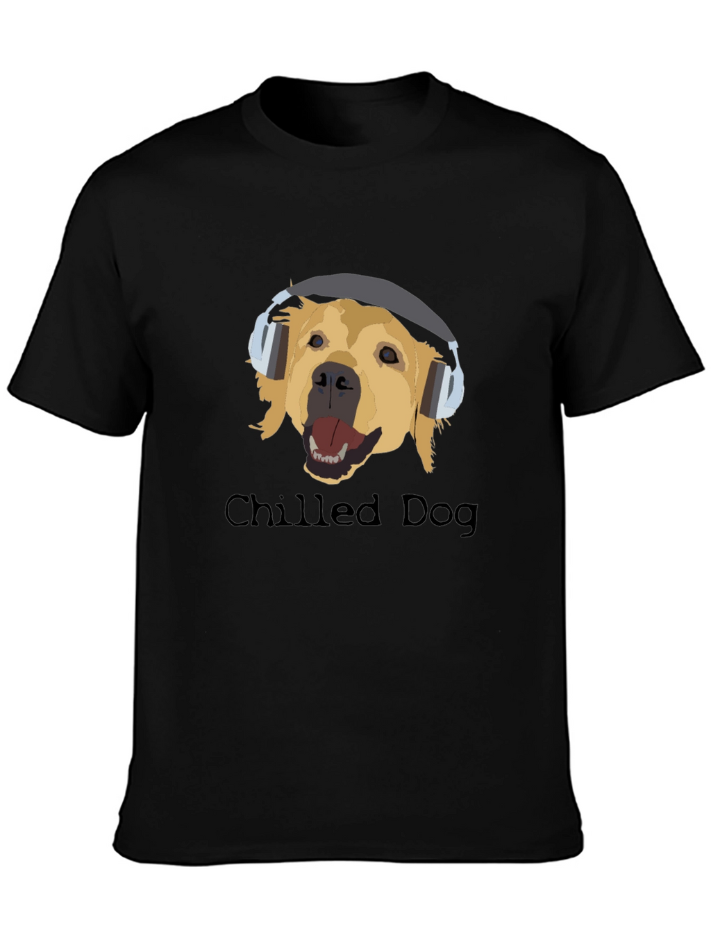 Chilled Dog Black Cotton Graphic Tee