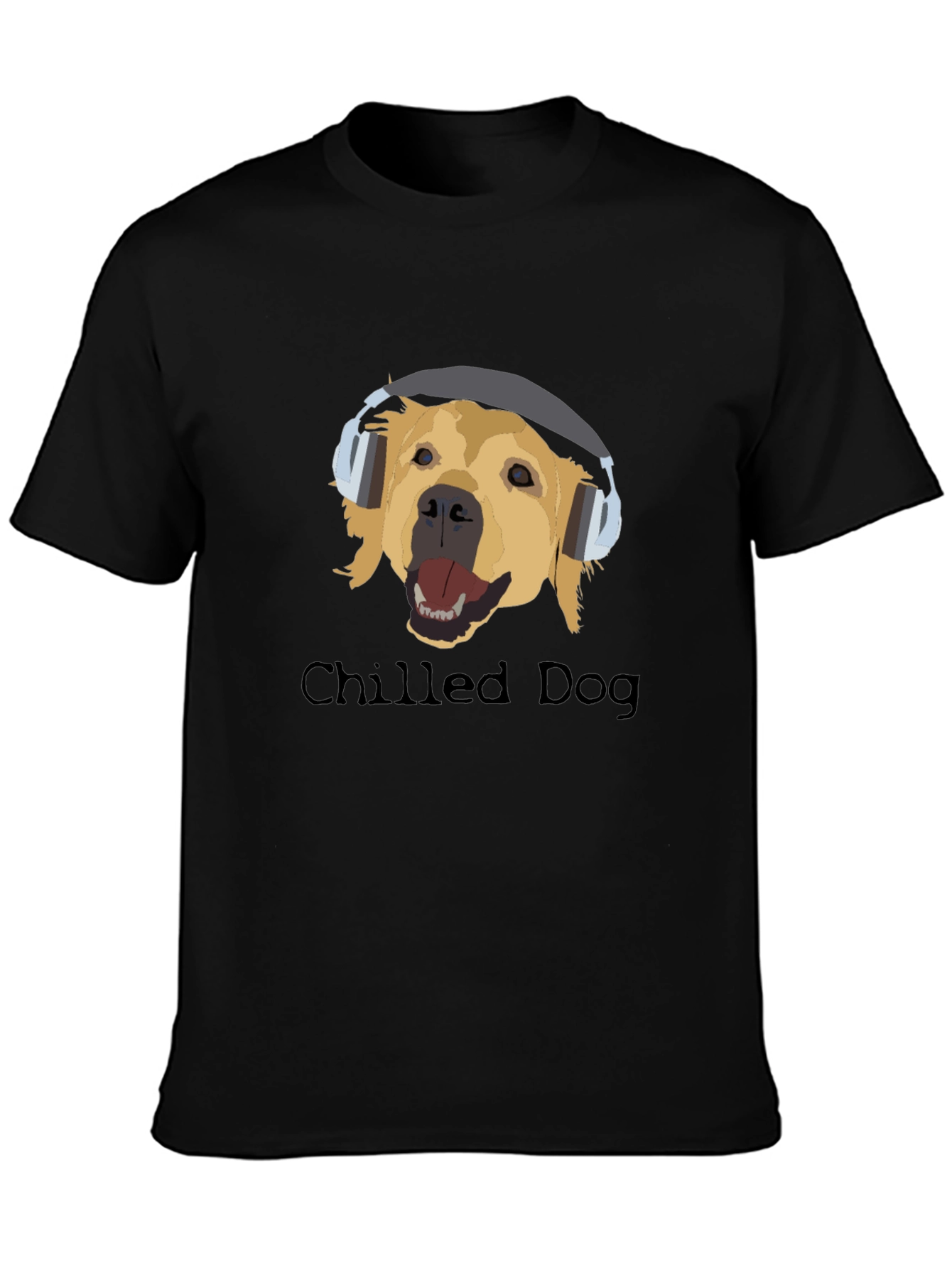 Chilled Dog Black Cotton Graphic Tee