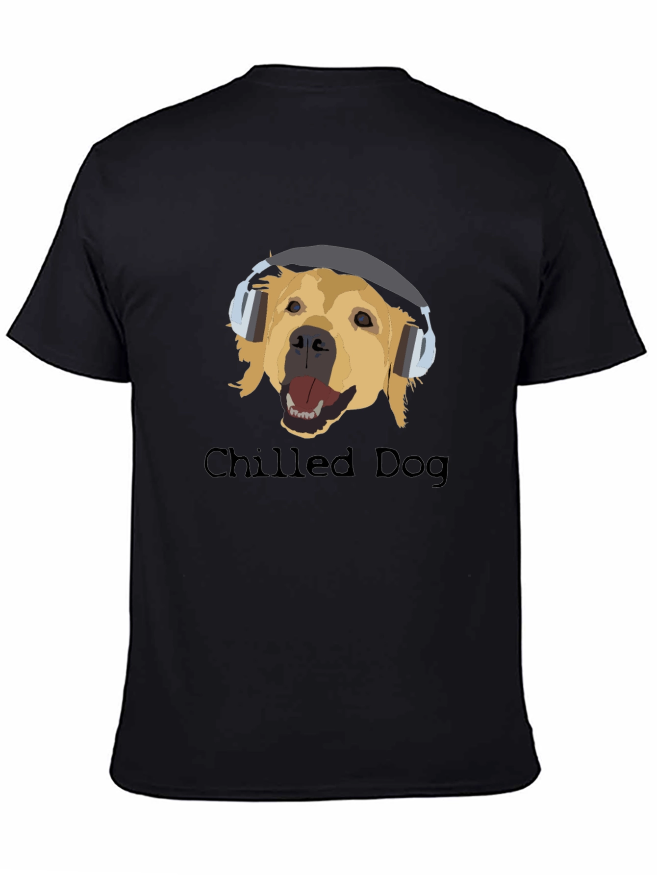 Chilled Dog Black Cotton Graphic Tee