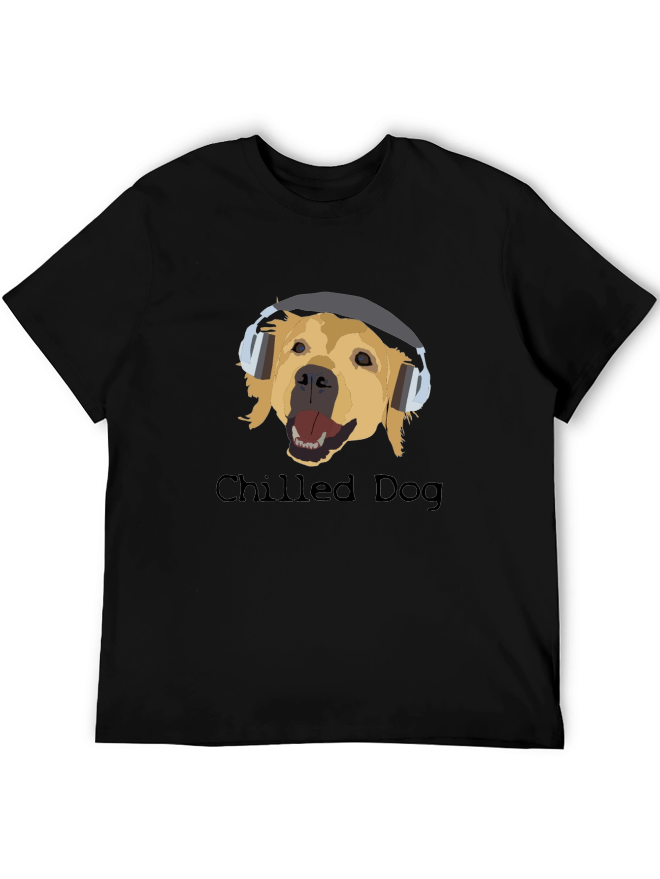 Chilled Dog Black Cotton Graphic Tee