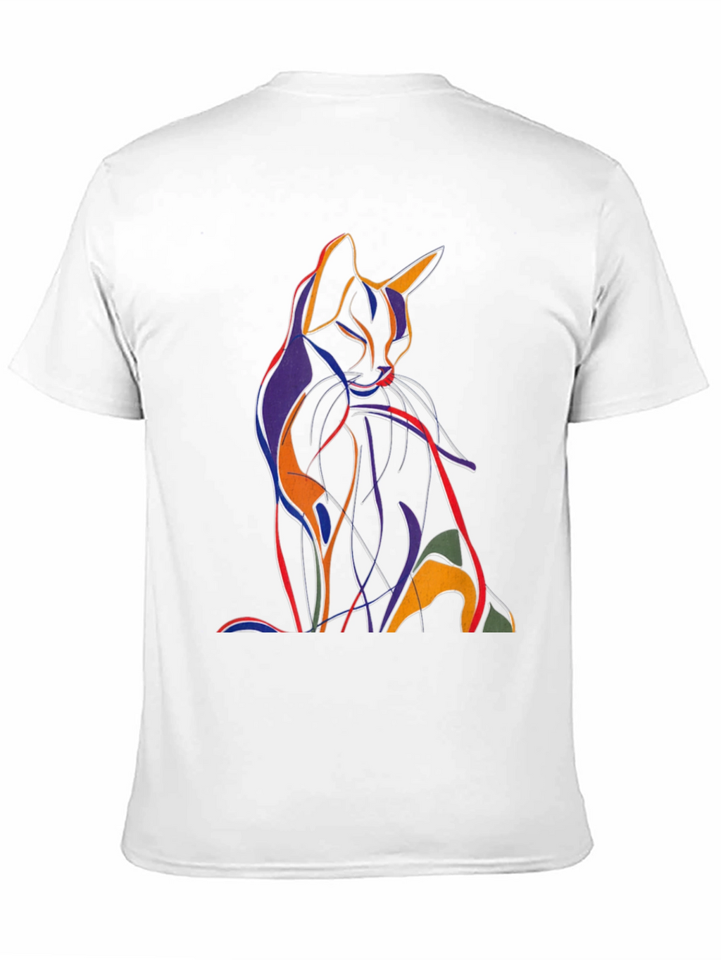 Abstract Cat Graphic T-Shirt - Artistic Mens Tee