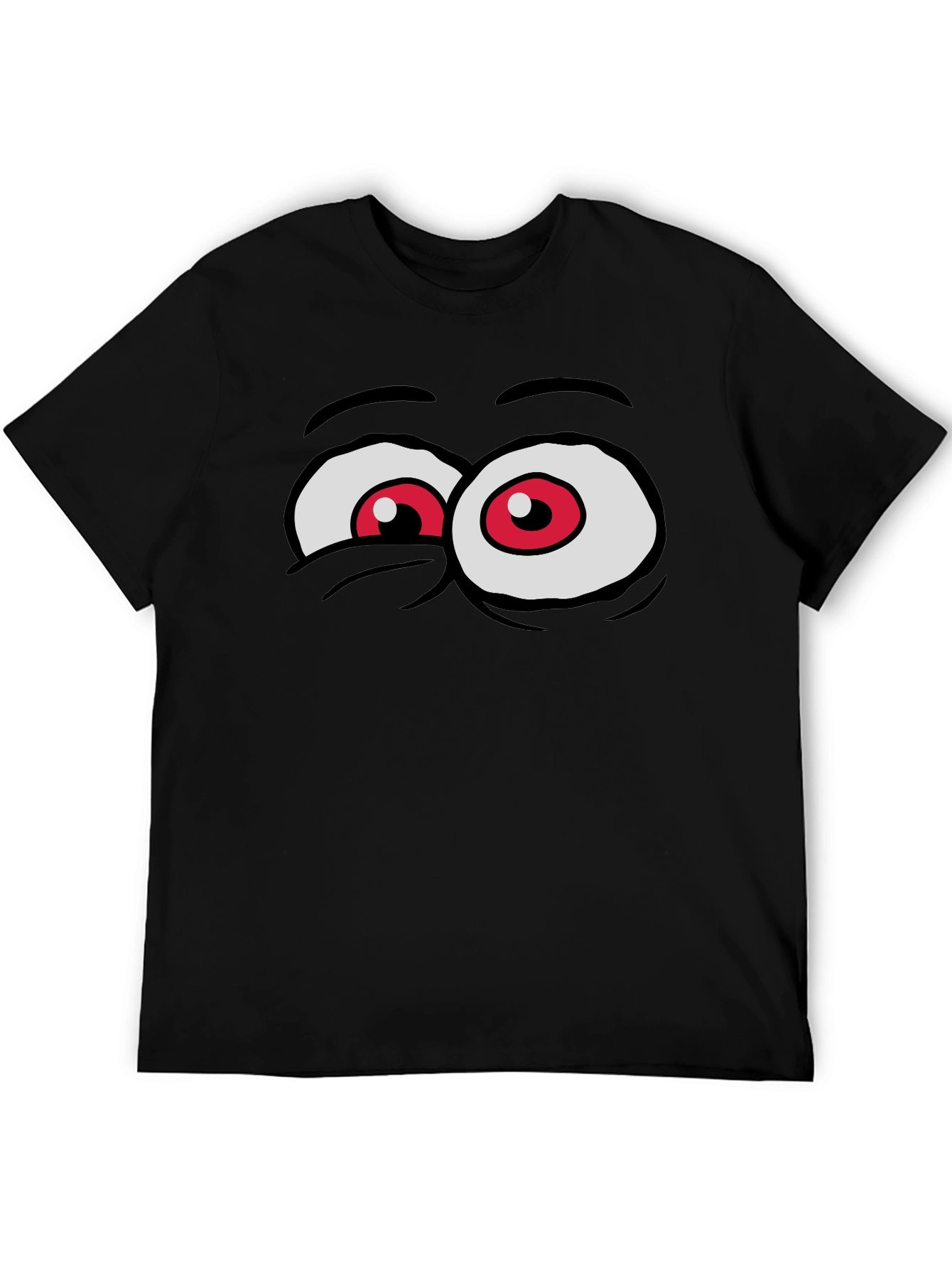 Cartoon Eyes Black T-Shirt