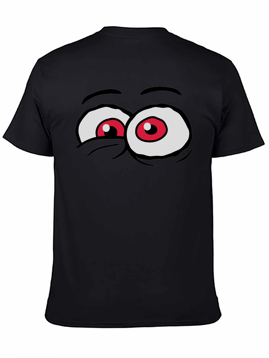 Cartoon Eyes Black T-Shirt