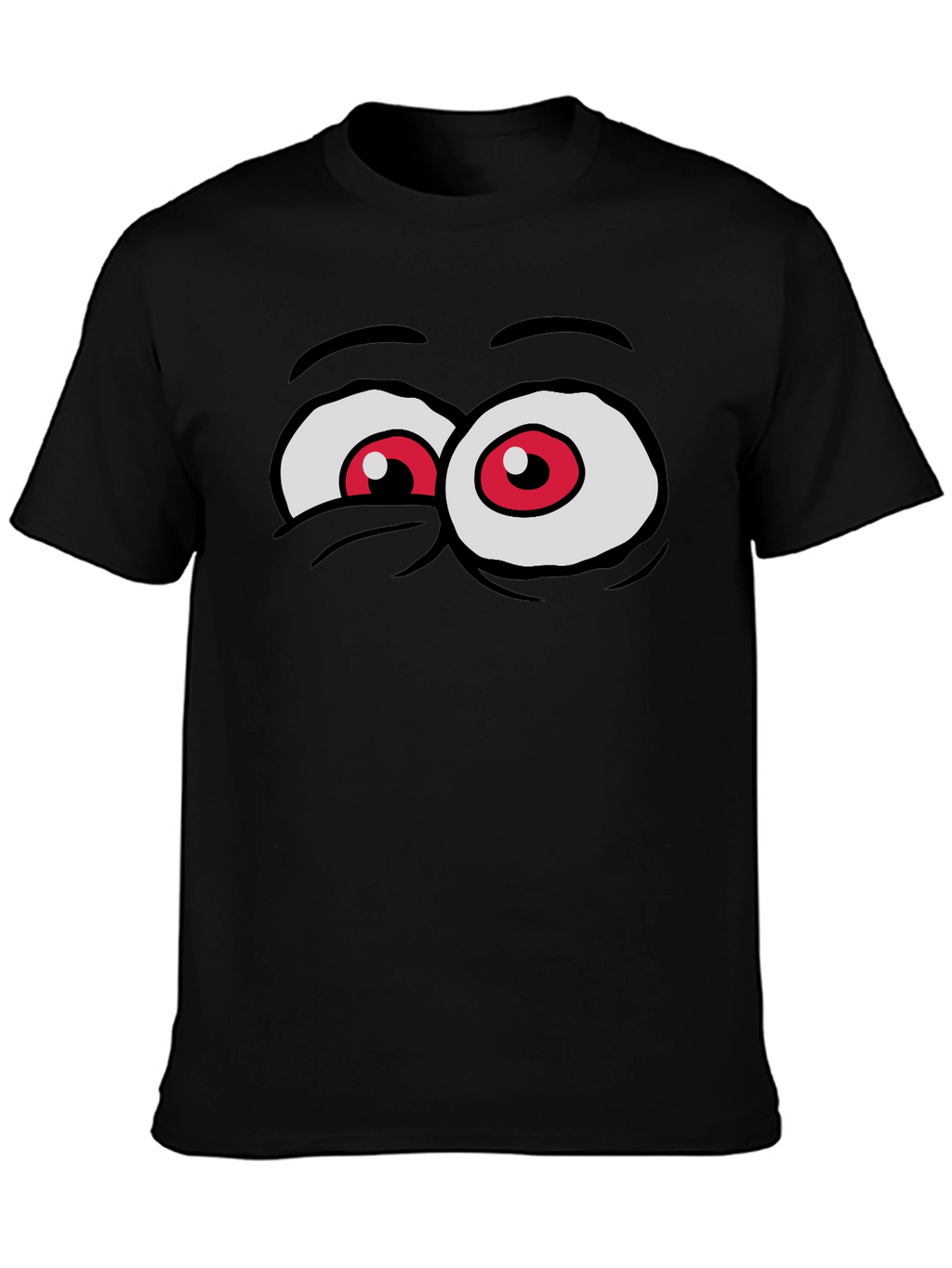 Cartoon Eyes Black T-Shirt