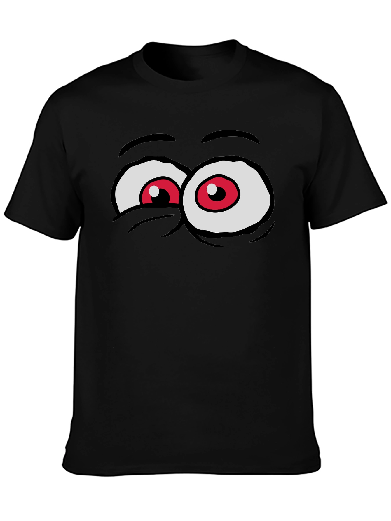 Cartoon Eyes Black T-Shirt
