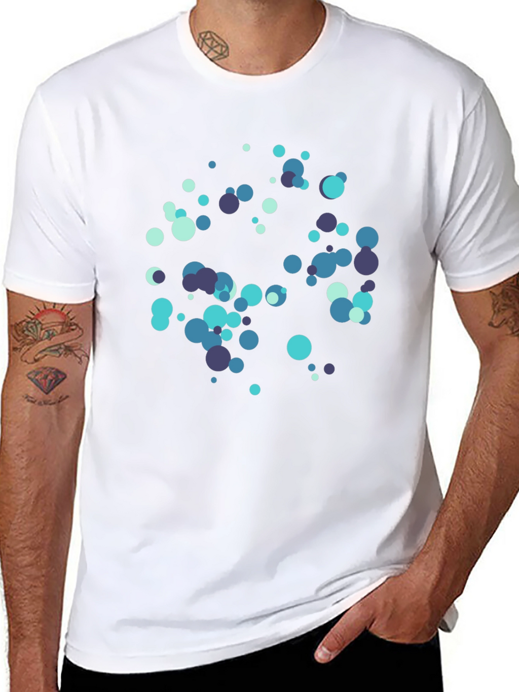 Abstract Circles Black T-Shirt