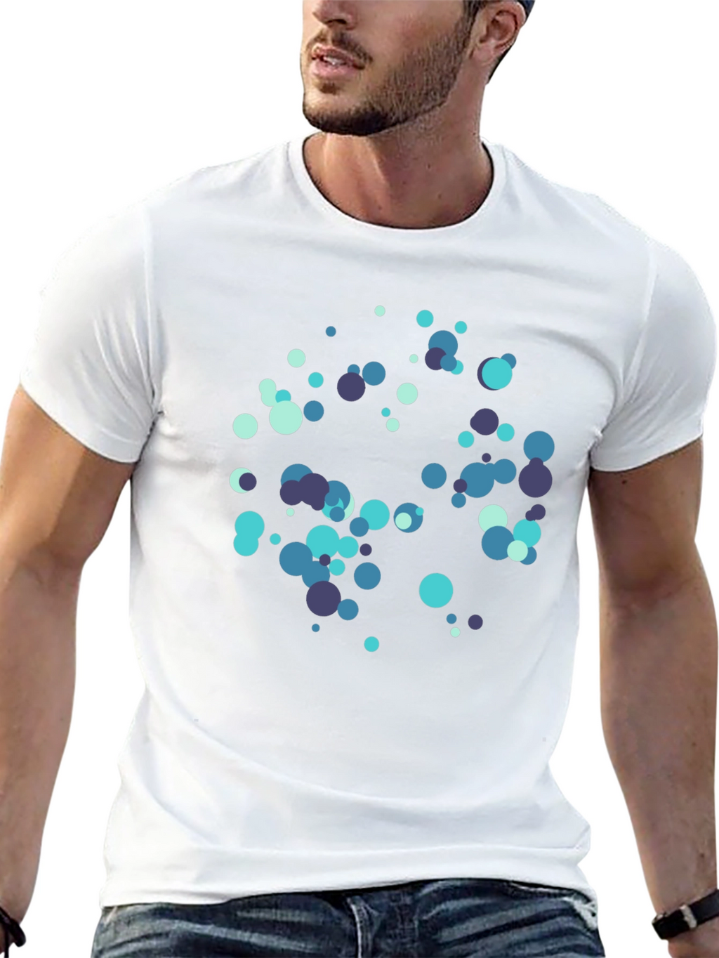 Abstract Circles Black T-Shirt